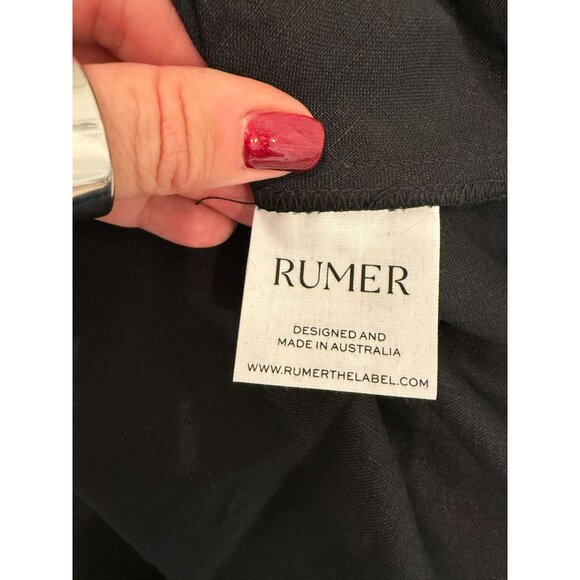 Rumer LouLou Black Strappy Back Ruched Maxi Dress w/ Side Slit NWT - M - Picture 14 of 15